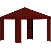 vidaXL Pavillon 3 x 3 m Bordeauxrot Polyester und Stahl 190 gsm