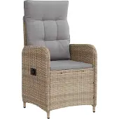 vidaXL Verstellbarer Gartenstuhl Beige und Hellgrau