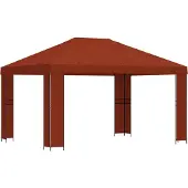 vidaXL Pavillon 4 x 3 m Terrakotta Polyester und Stahl 190 gsm