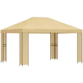 Syfax Pavillon 4 x 3 m Creme Polyester und Stahl 190 gsm