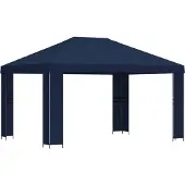 vidaXL Pavillon 4 x 3 m Blau Polyester und Stahl 190 gsm
