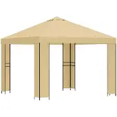 Syfax Pavillon 3 x 3 m Creme Polyester und Stahl 190 gsm