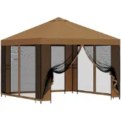 Syfax Garten Pavillon mit Seitenwänden 3 x 3 m Beige