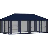 vidaXL Pavillon Dach mit Seitenwänden 6 x 3 m Blau Polyester 190 gsm