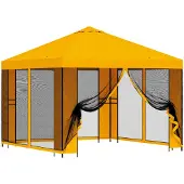 Syfax Garten Pavillon mit Seitenwänden 3 x 3 m Gelb