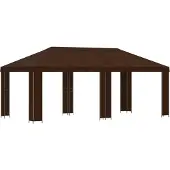vidaXL Garten Pavillon 6 x 3 m Braun Polyester und Stahl 190 gsm