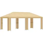 Syfax Garten Pavillon 6 x 3 m Creme Polyester und Stahl 190