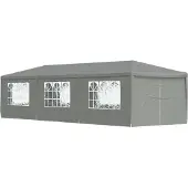 vidaXL Party-Zelt 900 x 300 x 255 cm Hellgrau PE und Stahl