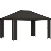 Syfax Pavillon 4 x 3 m Anthrazit Polyester und Stahl 190 gsm