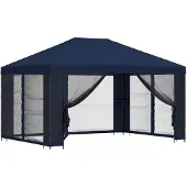 Syfax Garten Pavillon mit Seitenwänden 4 x 3 m Blau