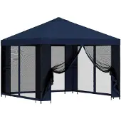 vidaXL Garten Pavillon mit Seitenwänden 3 x 3 m Blau