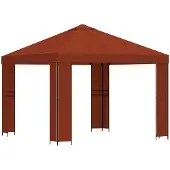 Syfax Pavillon 3 x 3 m Terrakotta Polyester und Stahl 190 gsm