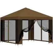 Syfax Garten Pavillon mit Seitenwänden 3 x 3 m Taupe
