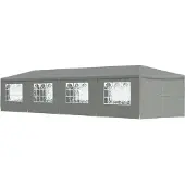 vidaXL Party-Zelt 1200 x 300 x 255 cm Hellgrau PE und Stahl