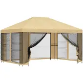 Syfax Garten Pavillon mit Seitenwänden 4 x 3 m Creme