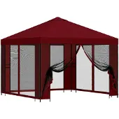 Syfax Garten Pavillon mit Seitenwänden 3 x 3 m Bordeauxrot