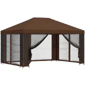 Syfax Garten Pavillon mit Seitenwänden 4 x 3 m Braun