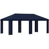 vidaXL Garten Pavillon 6 x 3 m Blau Polyester und Stahl 190 gsm