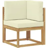 vidaXL Outdoor-Sofagarnitur 6 pcs Weiß und Creme Massivholz Akazie