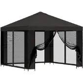 vidaXL Garten Pavillon mit Seitenwänden 3 x 3 m Anthrazit