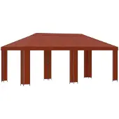 Syfax Garten Pavillon 6 x 3 m Terrakotta Polyester und Stahl 190