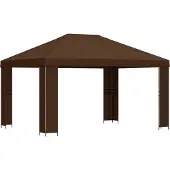 vidaXL Pavillon 4 x 3 m Braun Polyester und Stahl 190 gsm