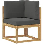vidaXL Outdoor Ecksofa Massivholz Akazie Weiß