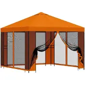 vidaXL Garten Pavillon mit Seitenwänden 3 x 3 m Orange