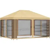 vidaXL Garten Pavillon mit Seitenwänden 4 x 3 m Creme
