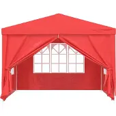 vidaXL Party-Zelt 300 x 300 x 255 cm Rot PE und Stahl