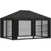 vidaXL Garten Pavillon mit Seitenwänden 4 x 3 m Anthrazit