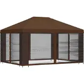 vidaXL Garten Pavillon mit Seitenwänden 4 x 3 m Braun