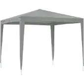 vidaXL Party-Zelt 250 x 250 x 240 cm Hellgrau PE und Stahl