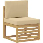 vidaXL Outdoor-Sofagarnitur mit Kissen 5 pcs Weiß und Beige Polyester