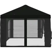 vidaXL Pavillon Dach mit Seitenwänden 6 x 3 m Schwarz Polyester