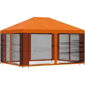 vidaXL Garten Pavillon mit Seitenwänden 4 x 3 m Orange