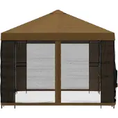 vidaXL Garten Pavillon mit Seitenwänden 4 x 3 m Taupe