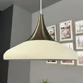 Bamyum Hängelampe Paladin Weiß Metall Ø35cm, Lampenschirm Wohnzimmer Industrial Vintage, Pendelleuchte Esstisch, Küchenlampe Hängend