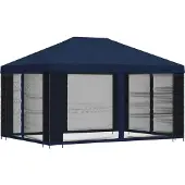 vidaXL Garten Pavillon mit Seitenwänden 4 x 3 m Blau