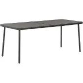 The Living Store Gartentisch Dunkelgrau 180x83x72 cm Stahl