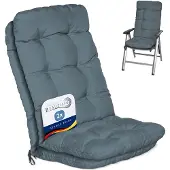 Beautissu 2er Set Hochlehner Auflagen Flair HL, 120x50x8cm, Taubenblau