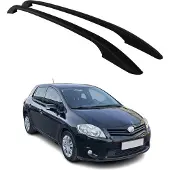 Omtec Dachreling Relingträger für Toyota Auris I 2007-2012 Aluminium Schwarz 2x