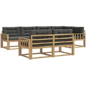 vidaXL Outdoor-Sofagarnitur 6 stk. Weiß und Anthrazit Polyester