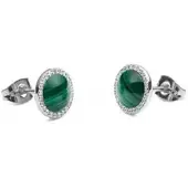 Daniel Wellington Stylish Stud Earrings With Malachite And Crystals Audrey Dw00401419