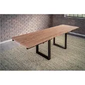 Sam Baumkantentisch stone 200(300)x100cm mit Ansteckplatten U-Gestell schwarz BARCELONA