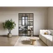 Vente-unique Doppelte, in die Wand versenkbare Schiebetüren aus Aluminium und gehärtetem Glas – 2 x H 205 x B 93 cm – WILDEN II