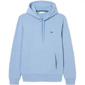 Lacoste Herren Hoodie mit Kapuze - Sweatshirt, aufgerautes Fleece, Baumwoll-Mix Mittelblau L
