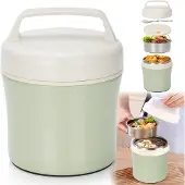 Unyqoos Thermische Edelstahl-Lunchbox 1200 ml – isolierte, auslaufsichere Warmhaltebox mit Deckel & faltbarem Löffel