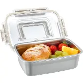 Unyqoos Edelstahl-Lunchbox 1000 ml – auslaufsicherer Deckel mit Silikondichtung, Tragegriff, spülmaschinenfest, BPA-frei