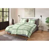 PRIMERA Soft-Seersucker Bettwäsche 155x220 Karo kariert grün lind 213070-05